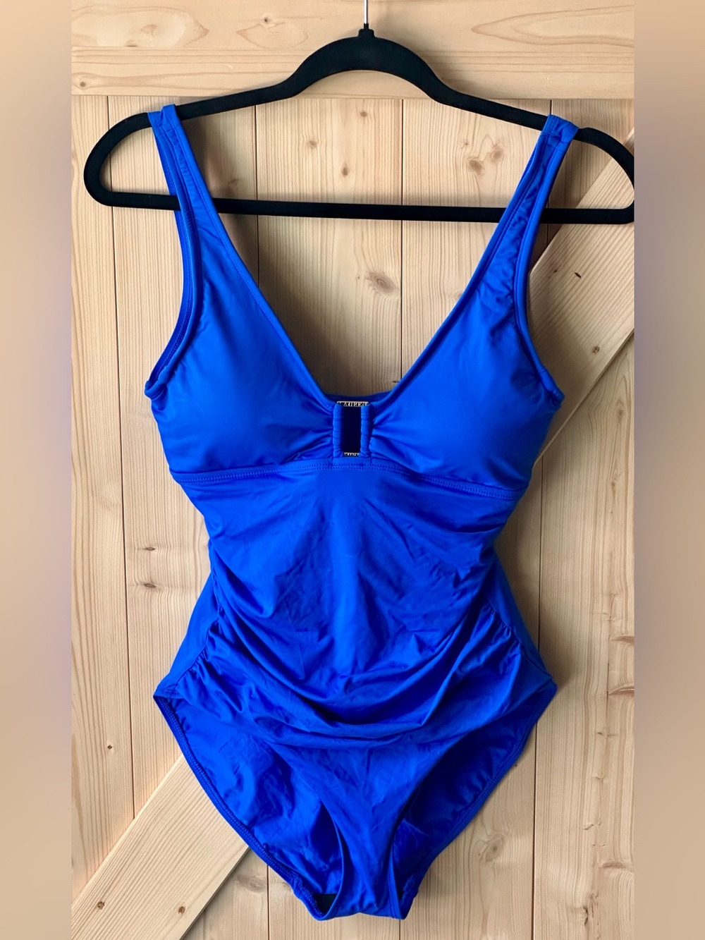 Lauren Ralph Lauren Women’s One Piece Ruched Royal Blue Swimsuit Size 8 - Picture 2 of 6